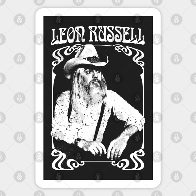 Leon Russell /// Retro 1970s Fan Design Magnet by DankFutura